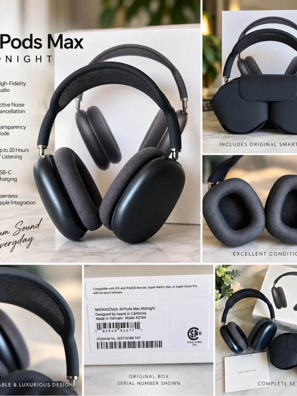 Apple AirPods Max Headphones - Midnight